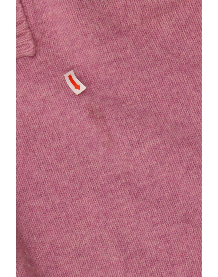 J. CREW Suéter tipo jersey con cuello vuelto y botones para mujer, talla 40, color rosa medio
