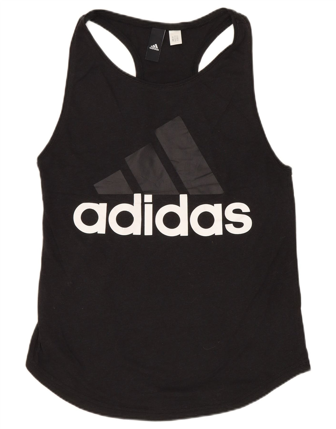 ADIDAS Mujer Gráfico Chaleco Top UK 8 Pequeño Negro