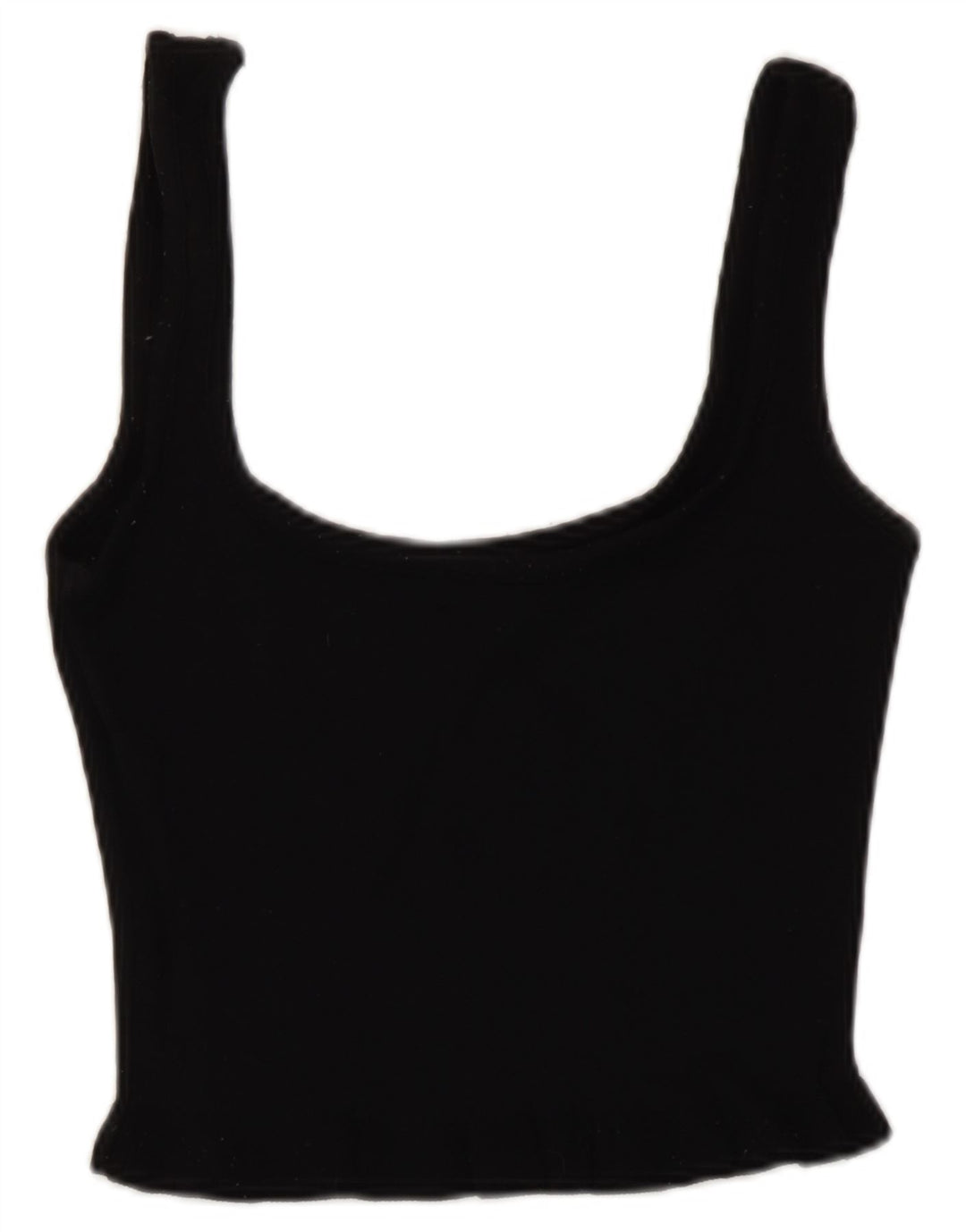 Zara Mujer Crop Top UK 8 Small Viscosa Negra