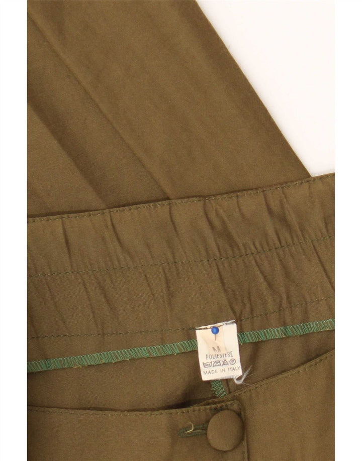 Falda acampanada vintage para mujer mediana W30 poliéster caqui