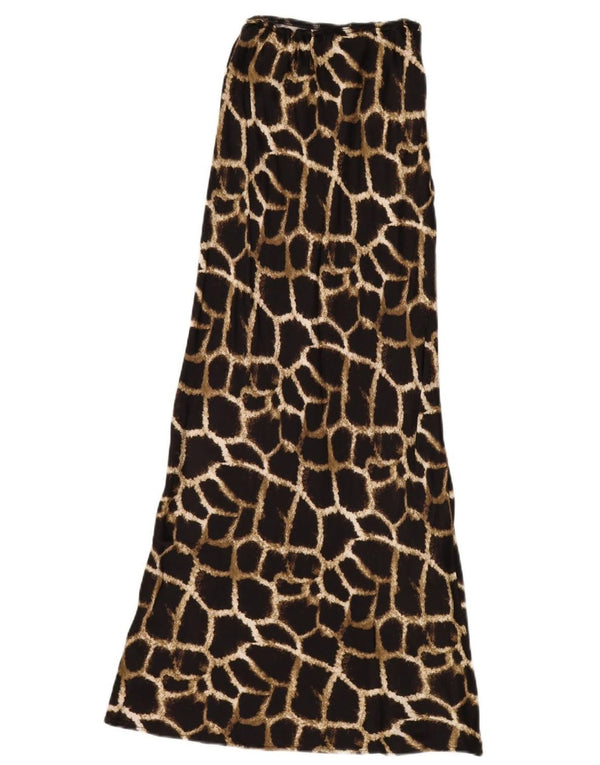 TOPSHOP Falda larga para mujer UK 6 XS W24 Marrón Estampado animal Viscosa