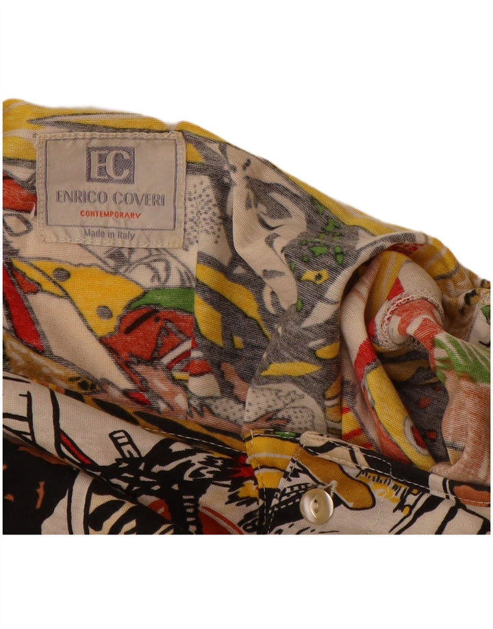 ENRICO COVERI Blusa gráfica de manga larga para mujer UK 40 XL Multicolor