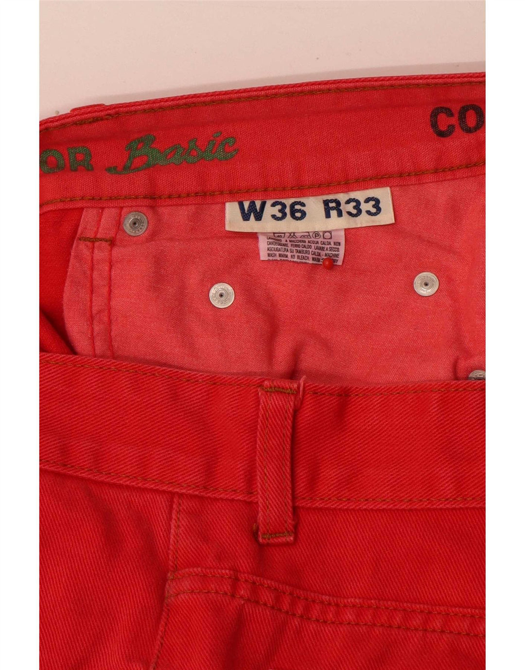 Vaqueros rectos vintage para hombre W36 L31 Algodón rojo