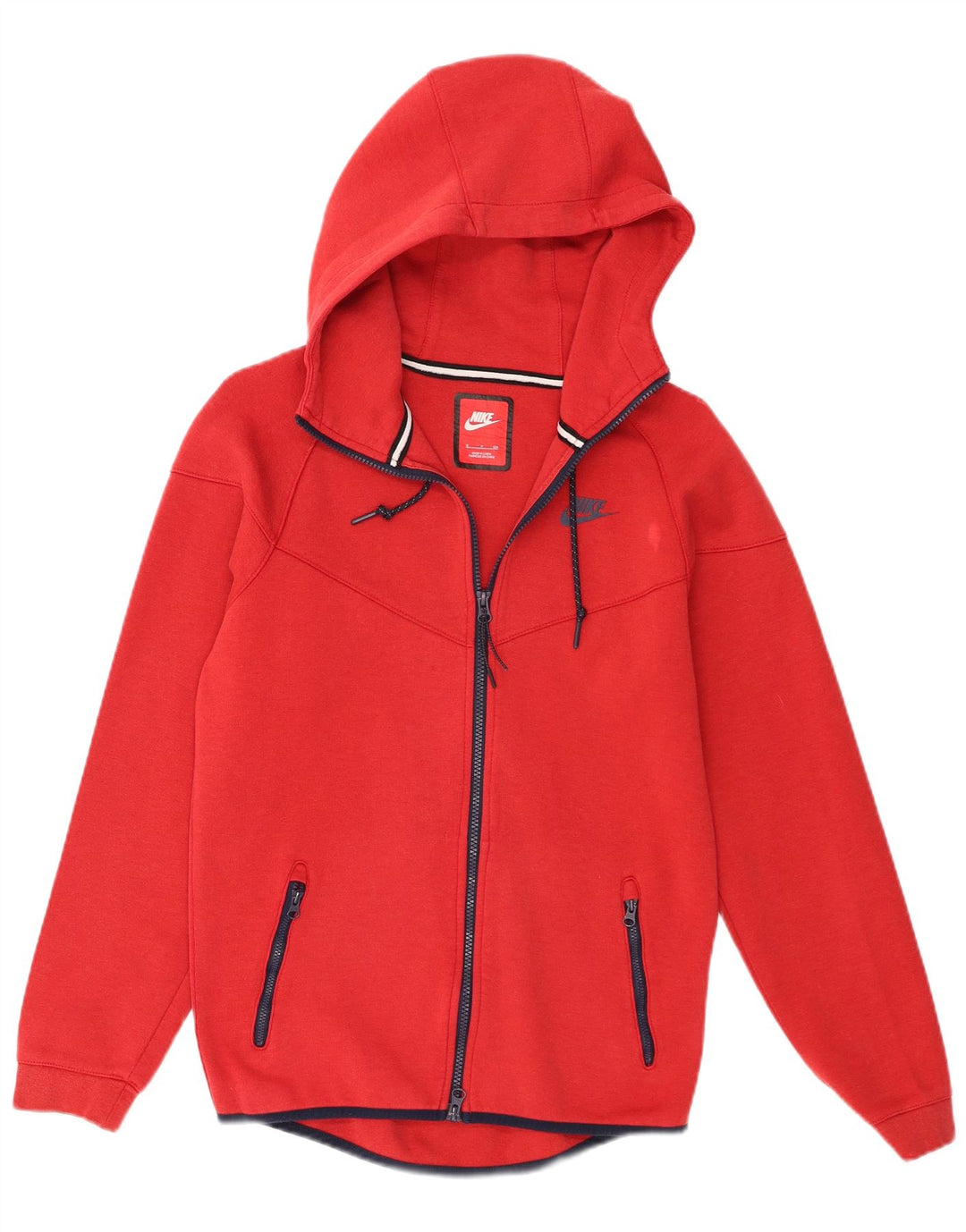 Nike - Sudadera con capucha y cremallera para hombre, talla pequeña, algodón rojo