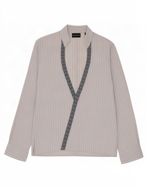 Emporio Armani Camisa tipo pulóver para mujer Reino Unido 44 Rayas azules medianas