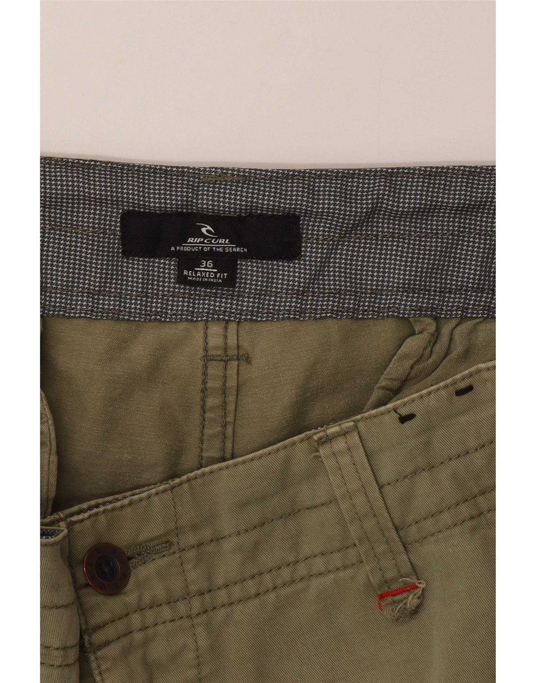 Rip Curl Pantalones cortos cargo de ajuste relajado para hombre W36 Algodón caqui grande