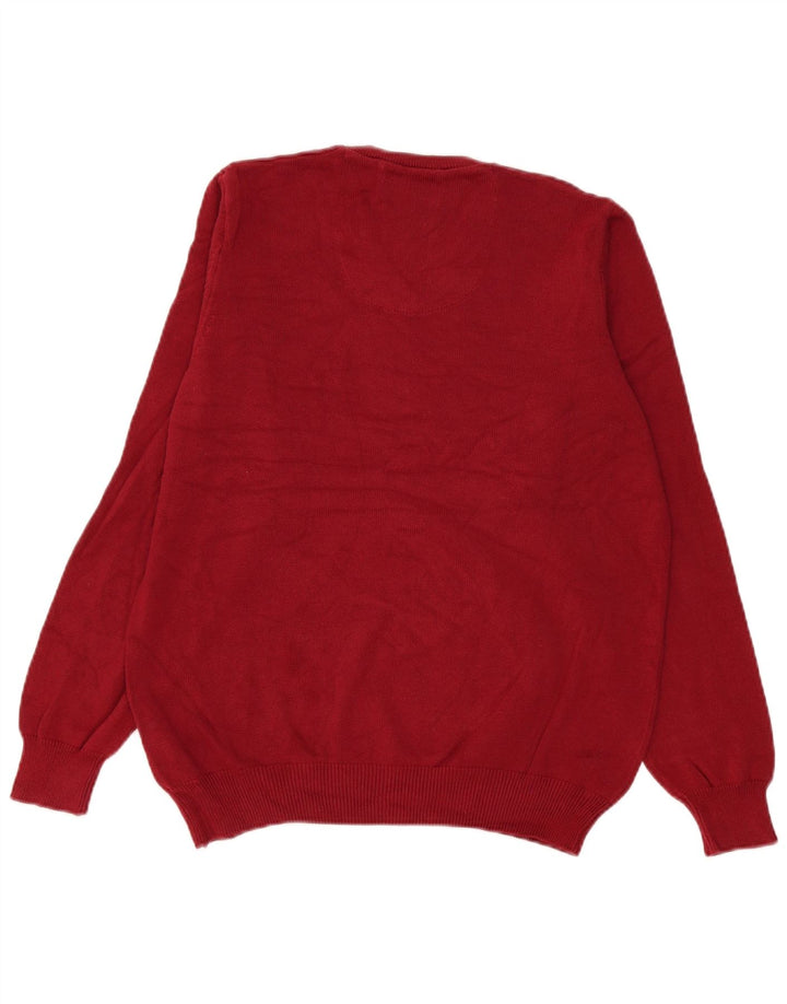 Marks & Spencer Suéter con cuello en V para hombre Algodón rojo medio