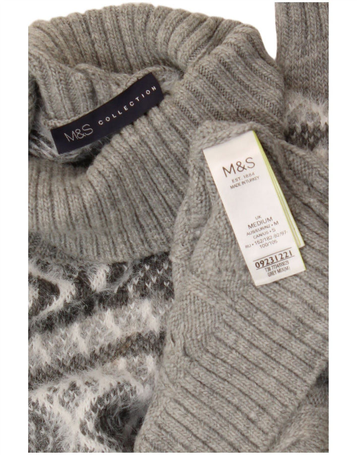 Marks & Spencer - Jersey con cuello vuelto para mujer, talla 40, color gris medio