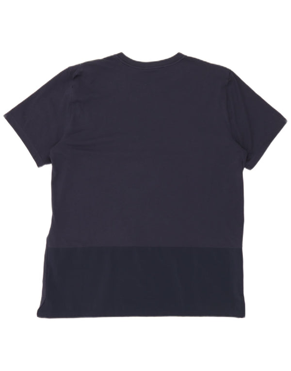 Nike Camiseta Dri Fit Graphic para hombre, talla grande, algodón a rayas azul marino
