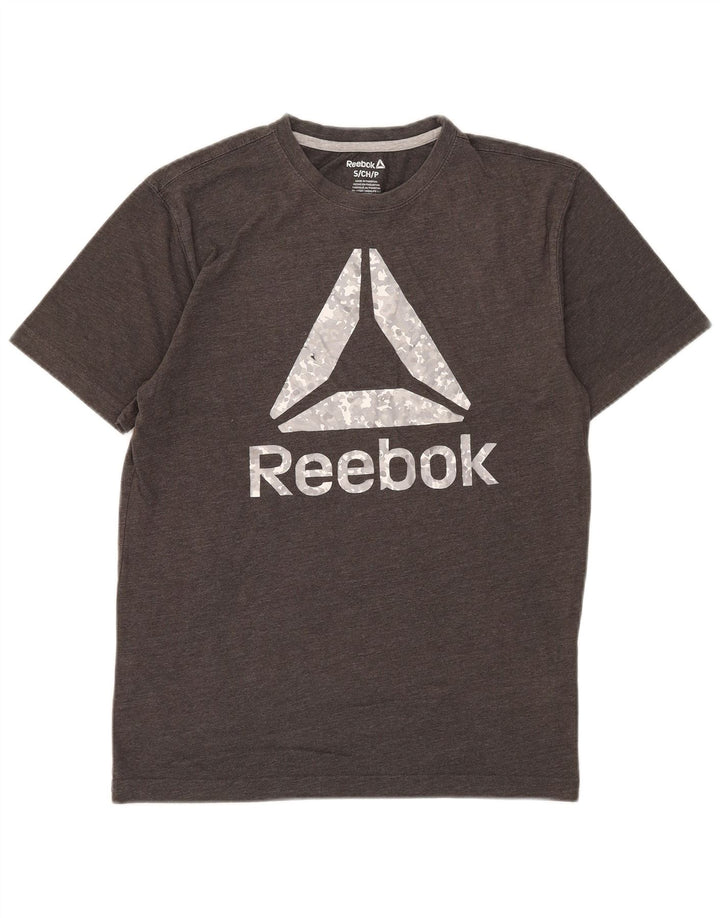 Reebok - Camiseta gráfica para hombre, talla pequeña, algodón gris