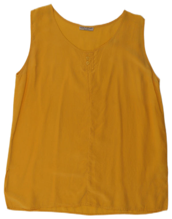 Alba Fornari Blusa Sin Mangas Mujer IT 51 XL Seda Amarilla