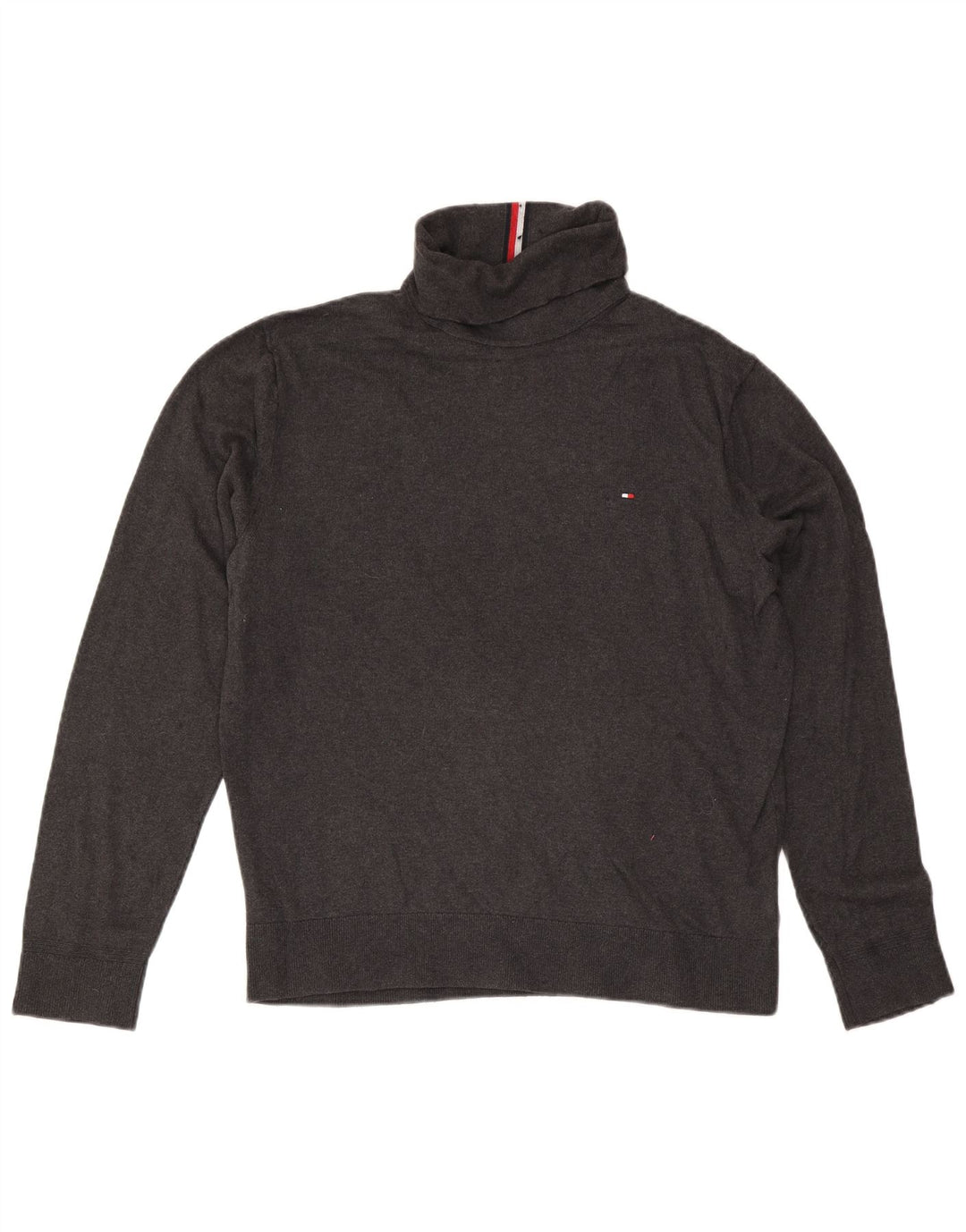 Tommy Hilfiger Jersey con cuello vuelto para hombre XL Algodón gris