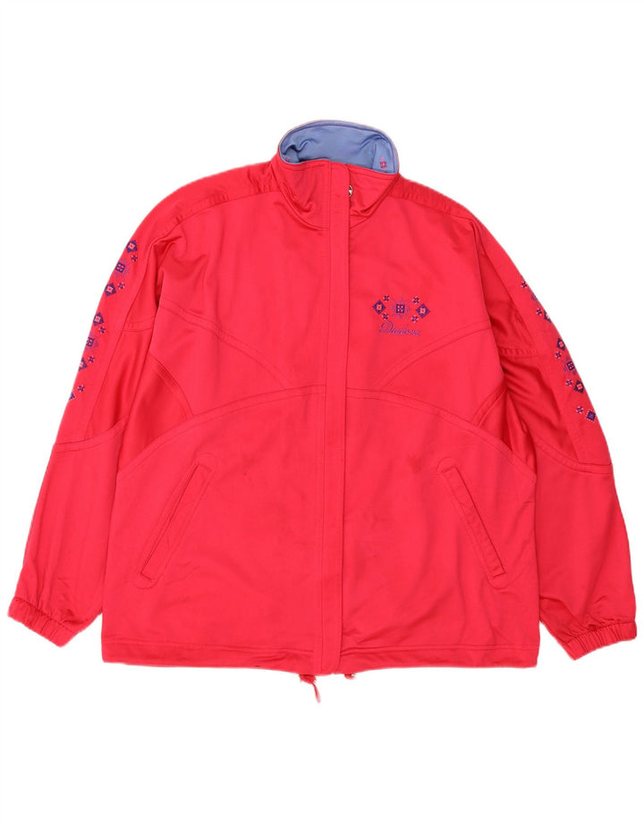 DIADORA Womens Oversized Graphic Tracksuit Top Jacket IT 44 Medium Pink