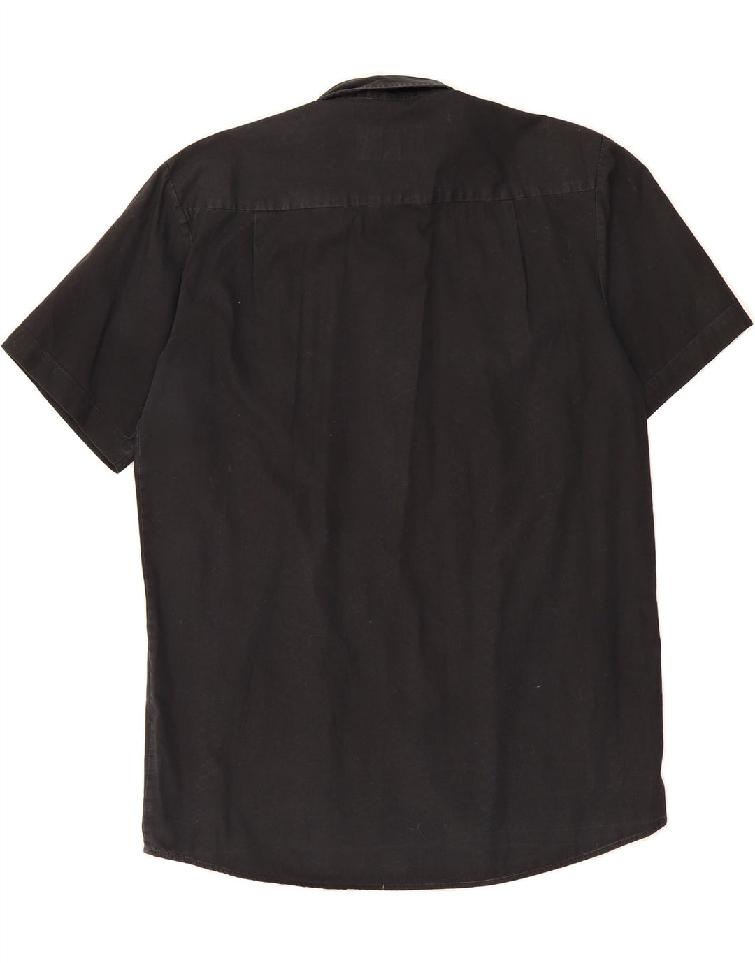 ATLAS FOR MEN Mens Short Sleeve Shirt Medium Black Cotton Vintage Atlas For Men and Second-Hand Atlas For Men from Messina Hembry 
