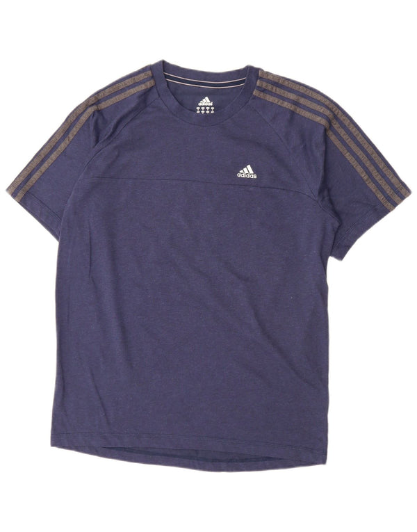 Adidas Mens Climalite Camiseta Top Medio Azul Marino Algodón