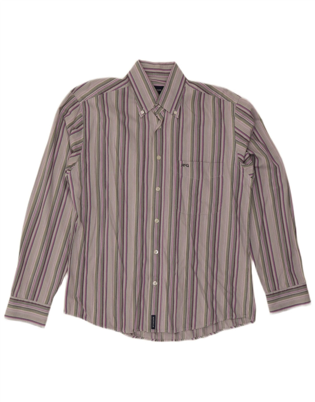 Camisa McGregor Hombre Algodón Rayas Gris Medio