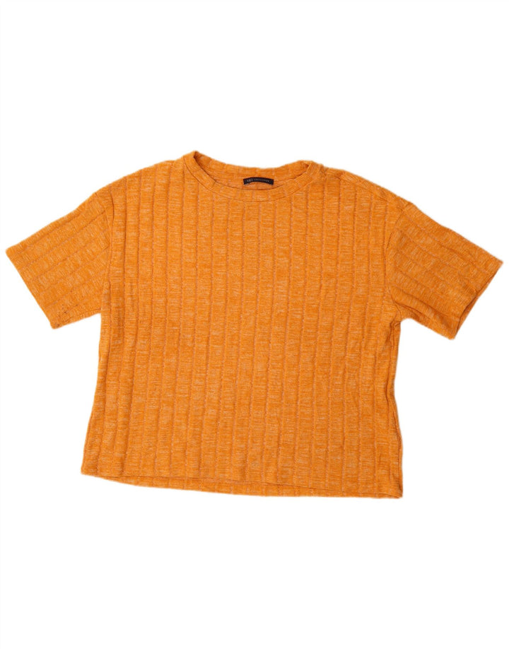 MARKS & SPENCER Womens T-Shirt Top UK 16 Large Orange Viscose