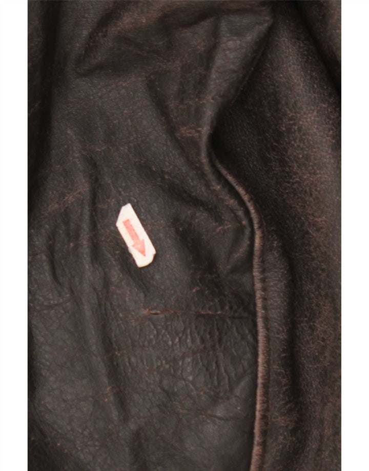 Vintage chaqueta de cuero para hombre Reino Unido 40 cuero marrón grande