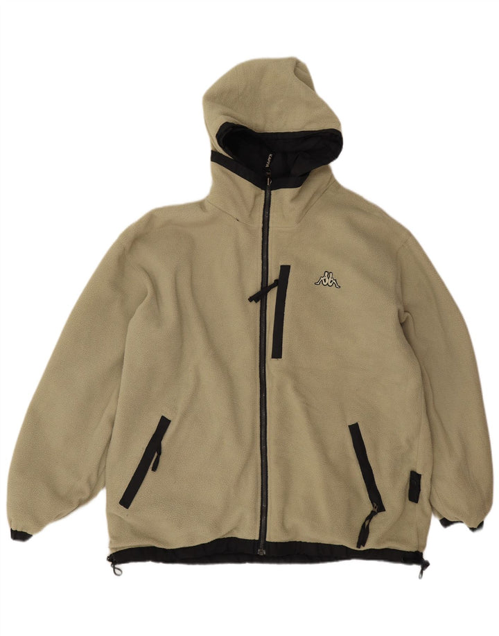 Kappa Chaqueta cortavientos reversible con capucha para hombre UK 36 Small Poliéster negro