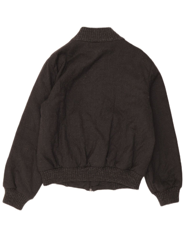 Giorgio Grati Chaqueta bomber extragrande para mujer IT 40 Small Lana negra