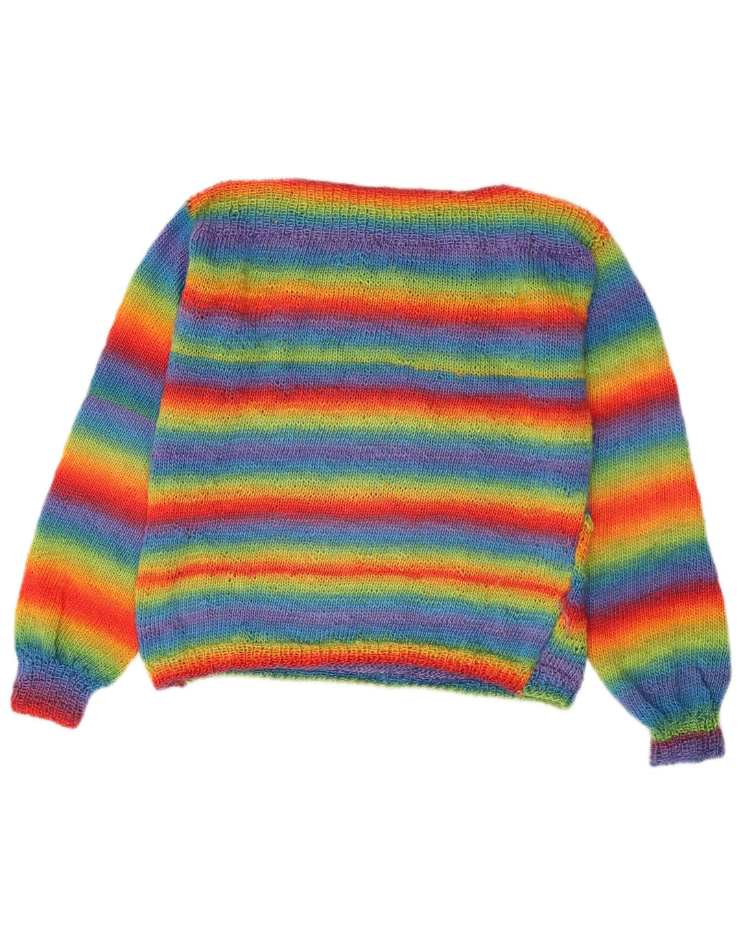 Vintage mujer barco cuello jersey suéter Reino Unido 14 medio multicolor rayas