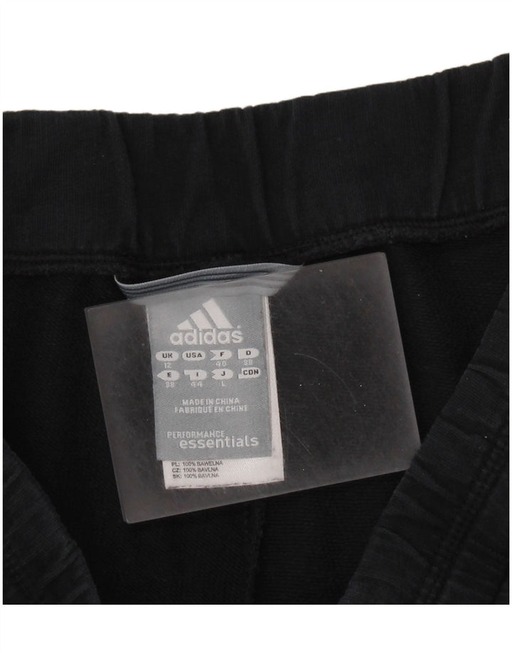 ADIDAS Pantalones de chándal para mujer UK 12 Mediano Negro Algodón