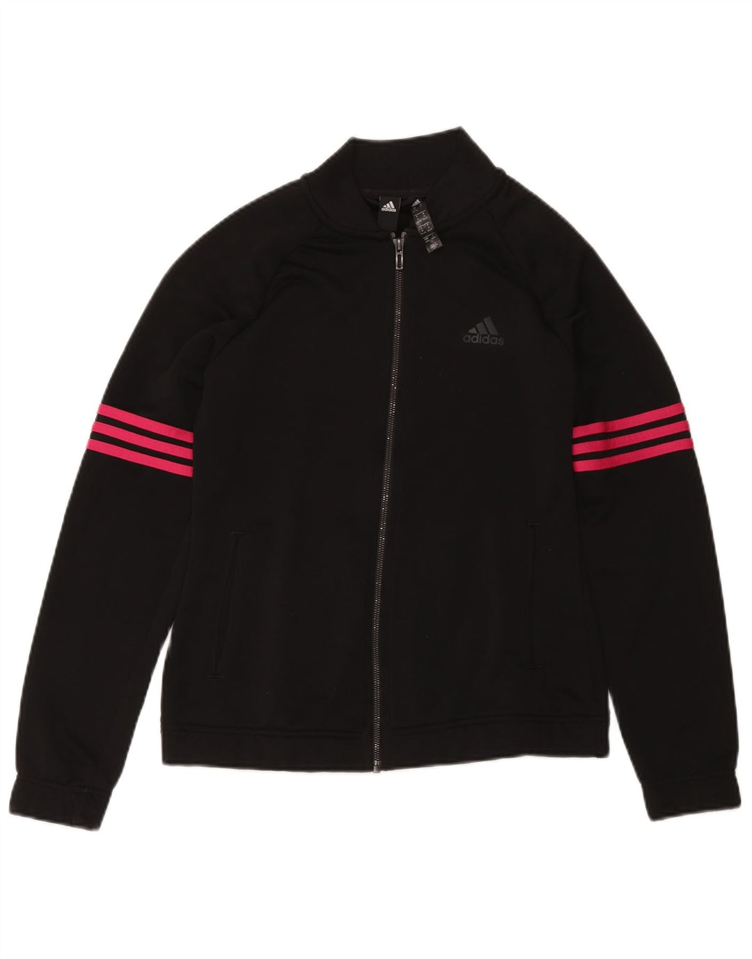 Adidas Mujer Chándal Top Chaqueta UK 12/14 Mediano Negro Poliéster