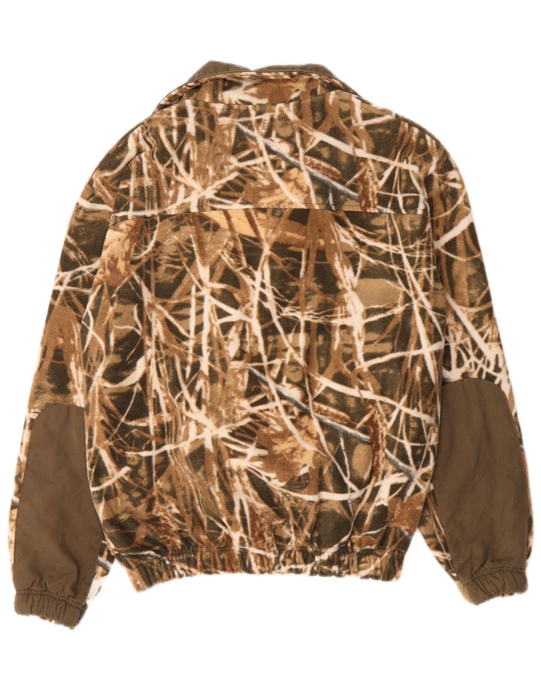 Vintage hombres chaqueta de lana Reino Unido 36 pequeño caqui camuflaje poliéster