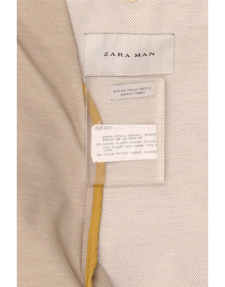 ZARA Chaqueta tipo blazer de 2 botones para hombre EU 52 Poliéster gris grande