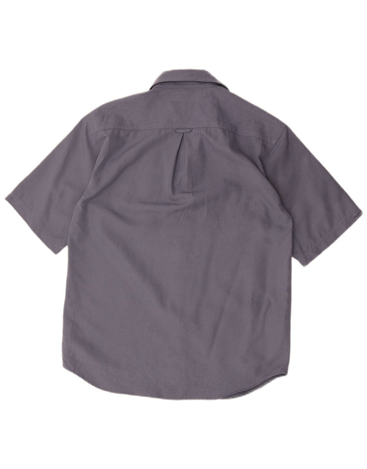 Columbia Camisa De Manga Corta Para Hombre Small Blue Gingham Poliéster