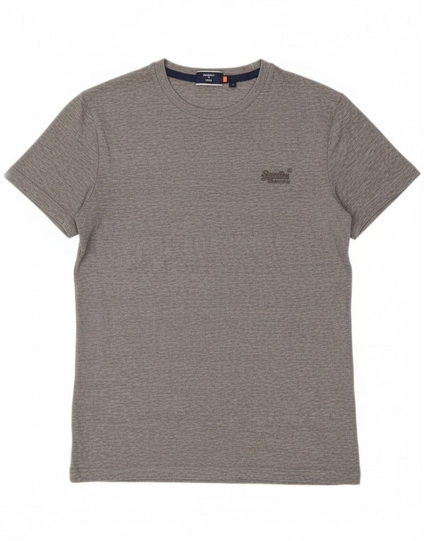 Superdry Camiseta para hombre Top Small de algodón moteado gris