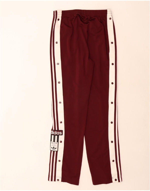 Adidas Womens Tracksuit Trousers UK 8 Small Burgundy Colourblock Polyester