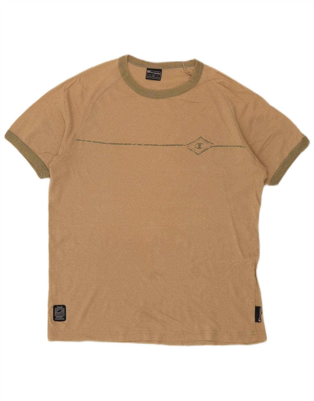 CHAMPION Camiseta para hombre Top Large Beige Cotton