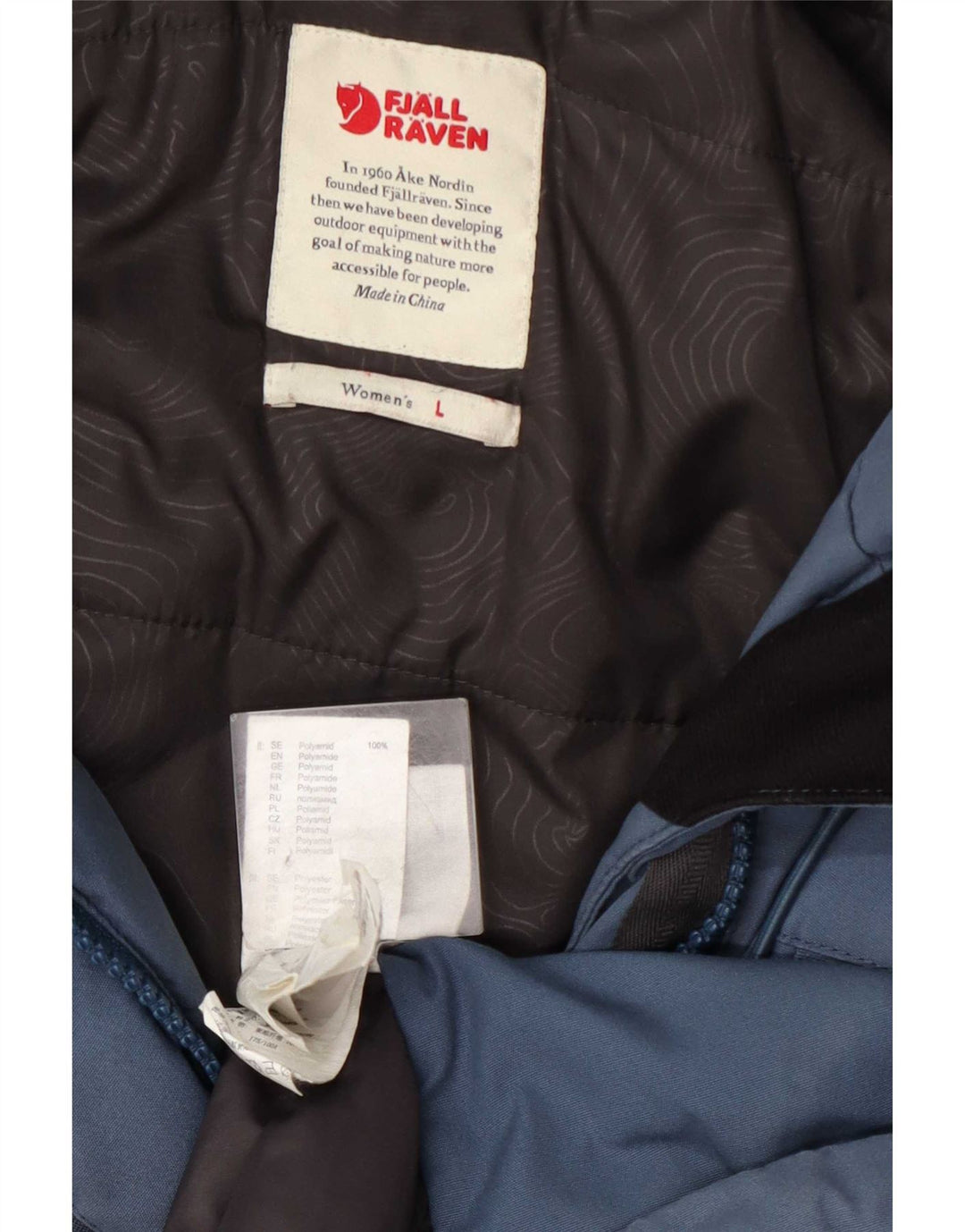 Fjall Raven - Parka con capucha para mujer, talla 40, talla grande, poliamida azul
