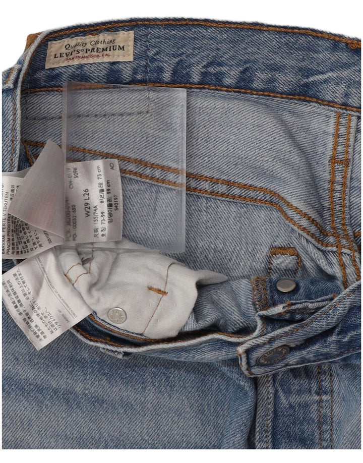 LEVI'S Jeans rectos desgastados 501 para mujer W29 L26 Algodón azul
