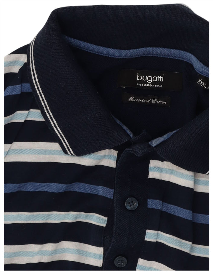 BUGATTI Polo Hombre 3XL Algodón Rayas Azul Marino