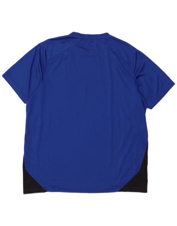 Reebok Camiseta gráfica para hombre Top XL Azul Colorblock Poliéster