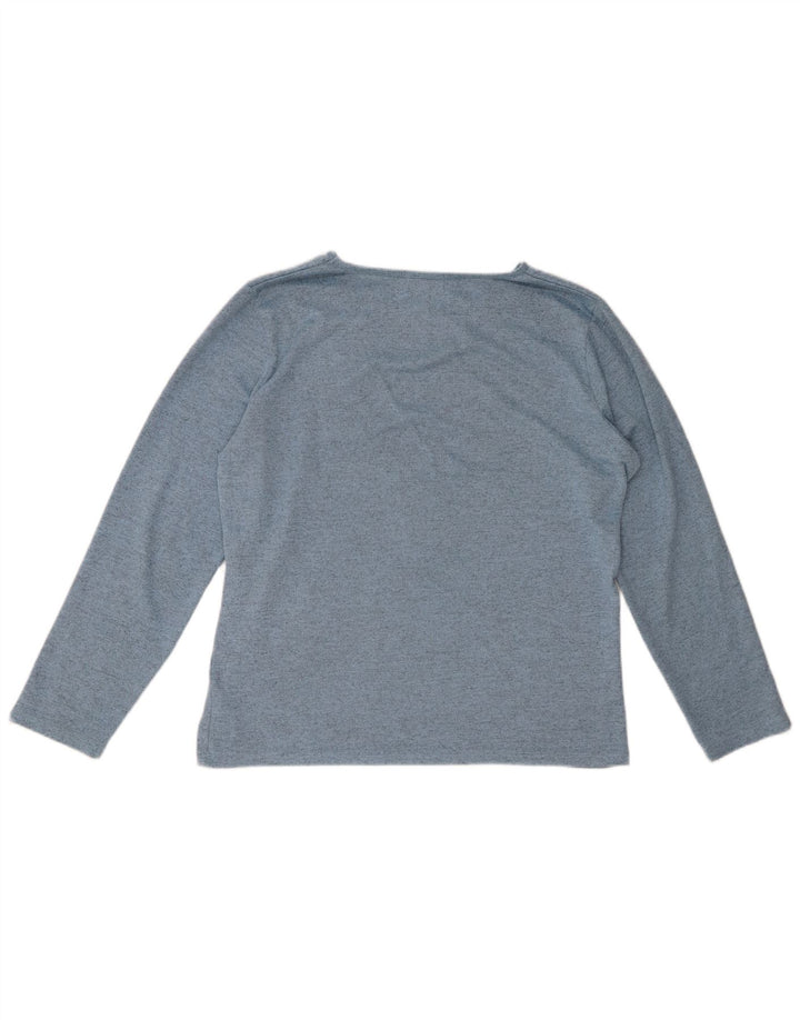 Paco Boutique Top Mujer Manga Larga ES 44 Poliéster Floral Azul Medio