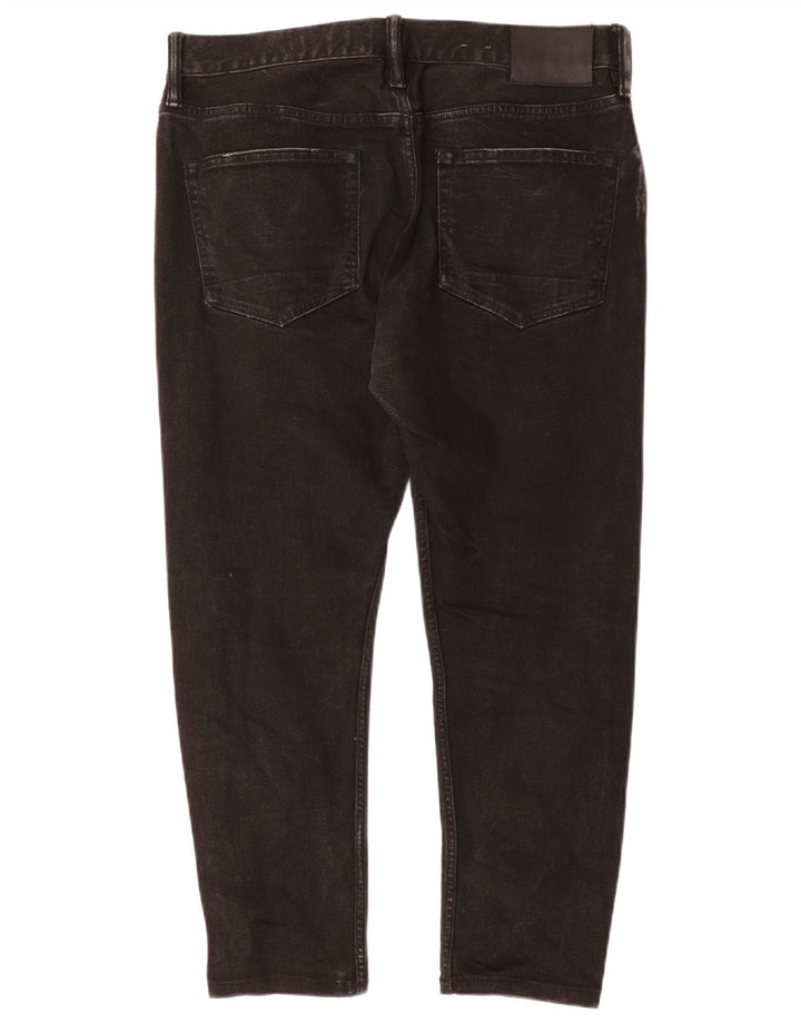 ALL SAINTS Jeans recortados tipo cigarrillo para hombre W33 L24 Algodón negro