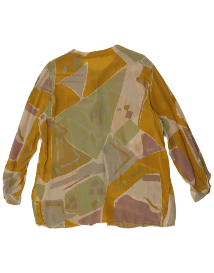Vintage mujer ver a través de camisa blusa Reino Unido 14 grande multicolor