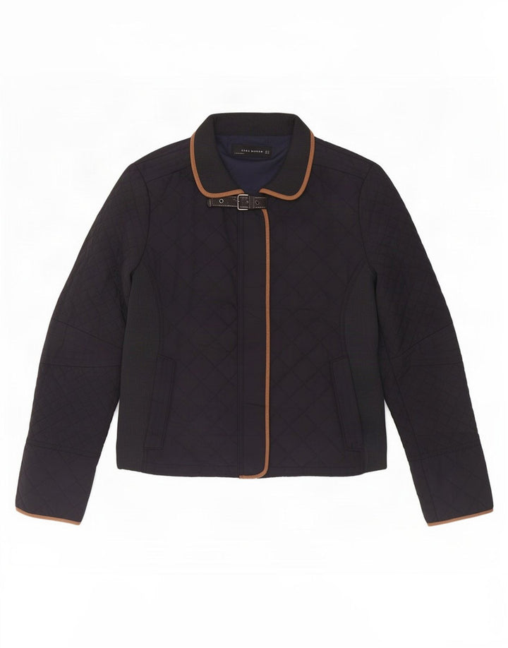 Zara Mujer Chaqueta Acolchada ES 40 XL Poliéster Azul Marino