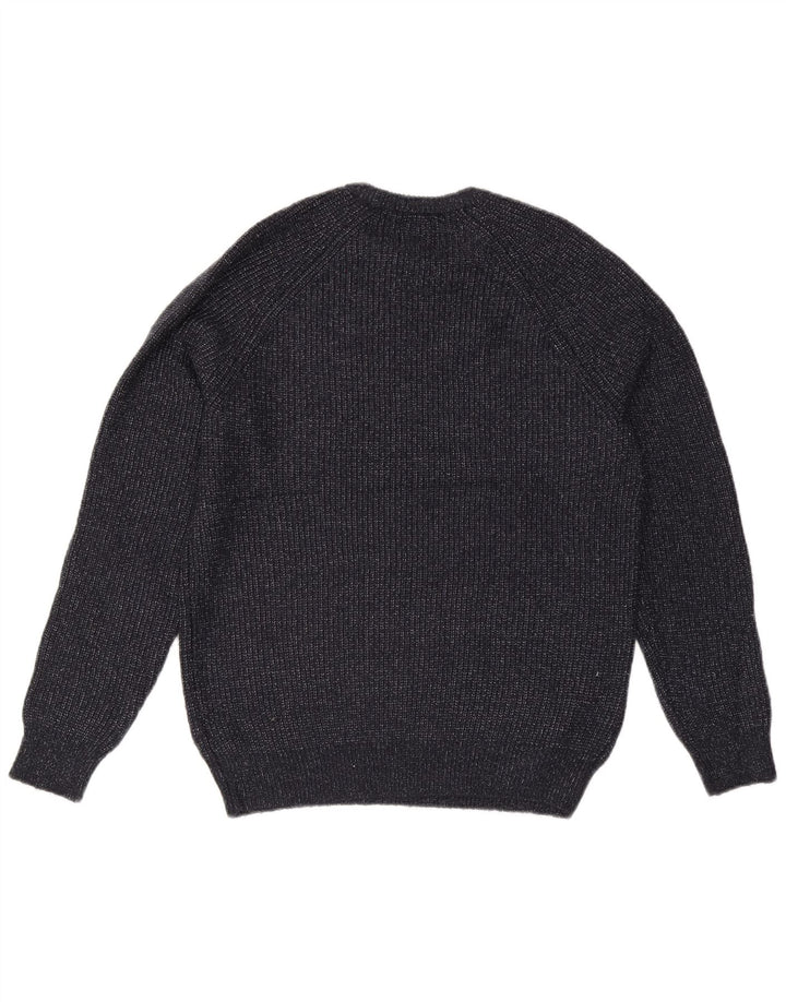 Marks & Spencer Jersey de cuello redondo para hombre, talla pequeña, poliamida azul marino