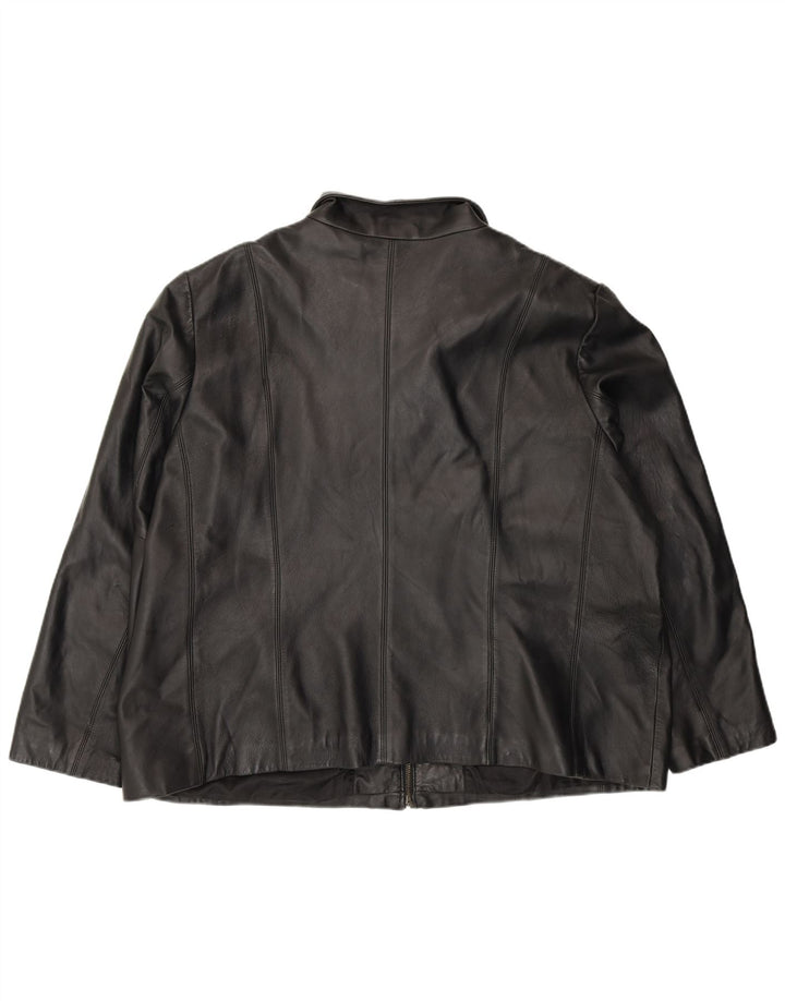 Colebrook Chaqueta de cuero para mujer UK 22 3XL Cuero negro