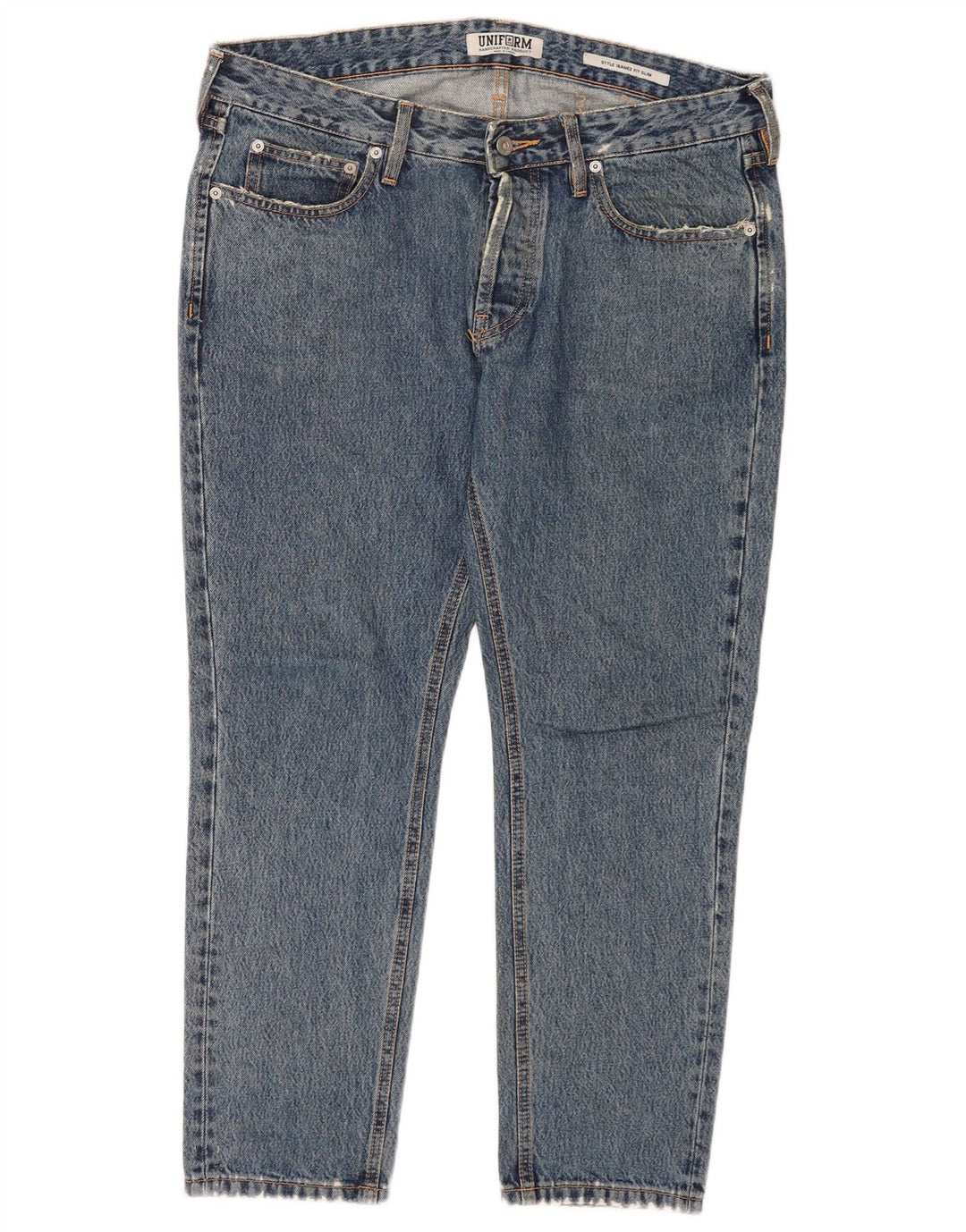 Vaqueros ajustados para mujer Uniform W33 L27 Algodón azul