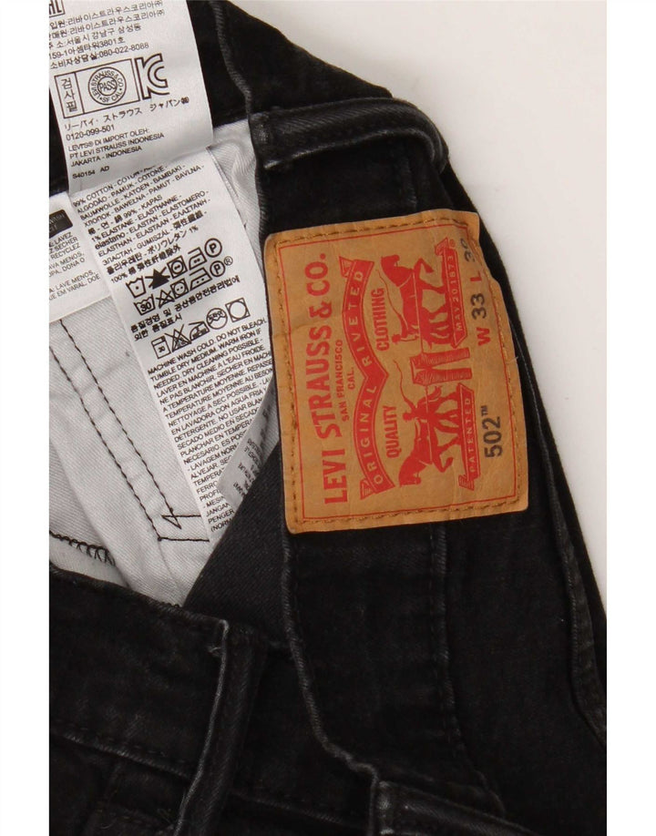 Levi's Jeans rectos 502 para hombre W33 L27 Algodón negro