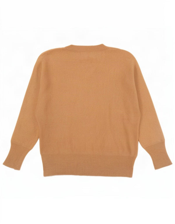 Massimo Dutti Jersey con Cuello en V para Mujer UK 44 Lana Beige Mediana