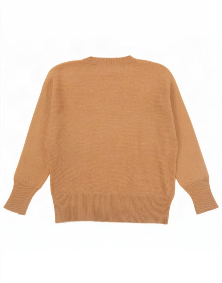 Massimo Dutti Jersey con Cuello en V para Mujer UK 44 Lana Beige Mediana