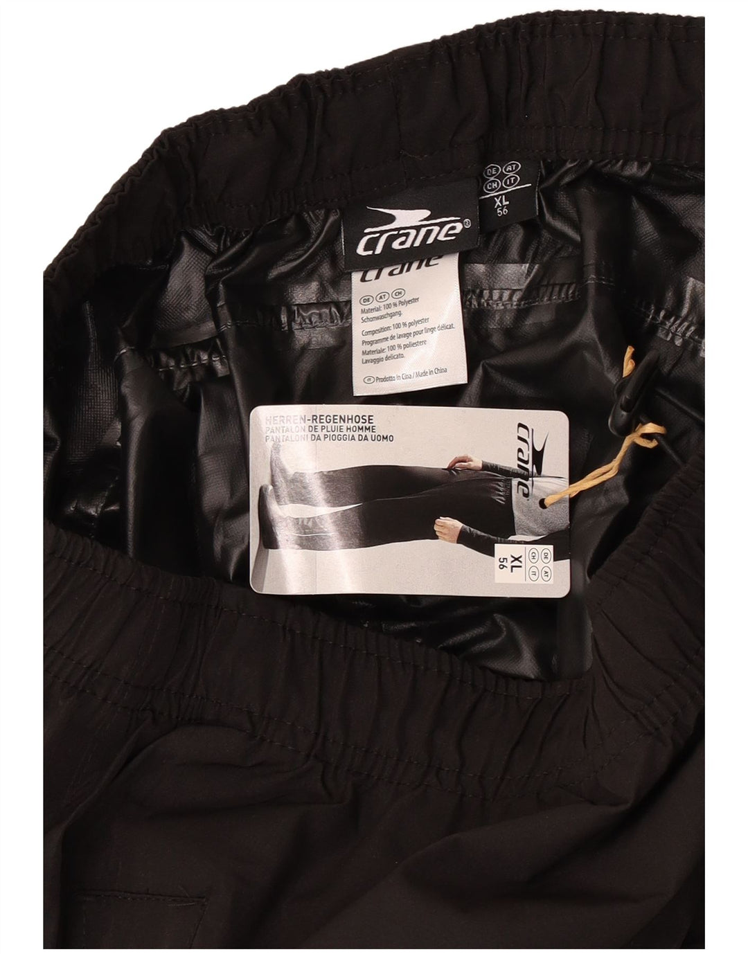 Pantalón Impermeable Crane Hombre XL Negro Poliéster