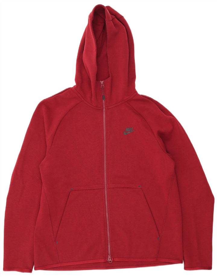 Nike - Sudadera con capucha y cremallera para hombre, color rojo medio, algodón