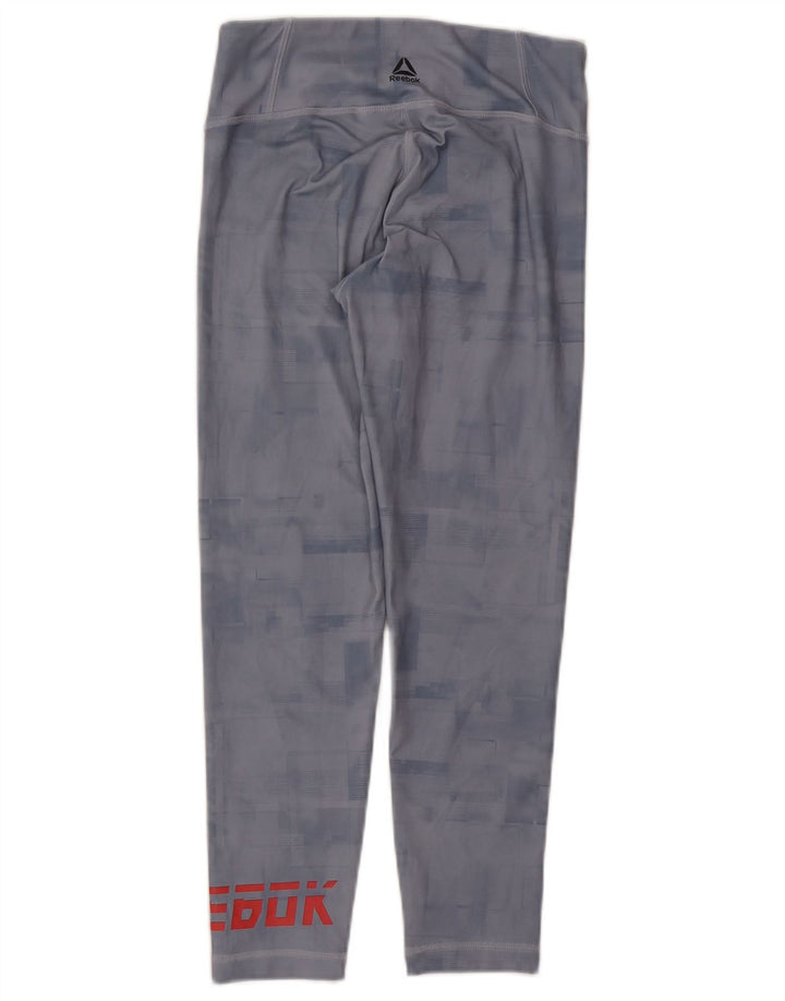 Reebok Leggings cortos gráficos para mujer UK 8/10 Small Azul Poliéster